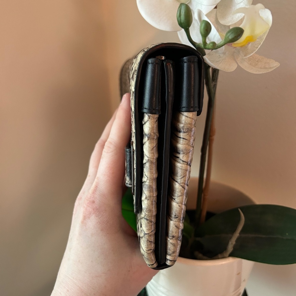 Authentic Coach Faux Snakeskin Python Wristlet Wi… - image 5